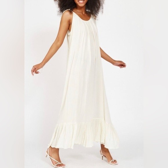 Silk & Salt white Croatian maxi dress size medium - Picture 1 of 6